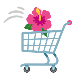 hibiscus and shopping cart