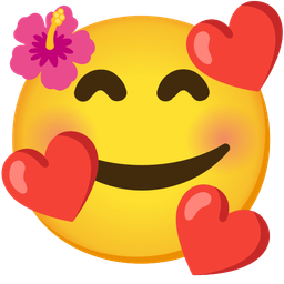 Hibiscus and Smiling face with hearts