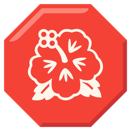 hibiscus and stop sign