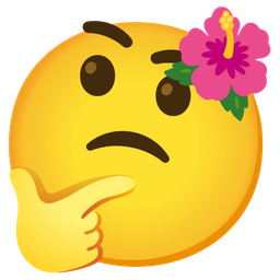 hibiscus and thinking face