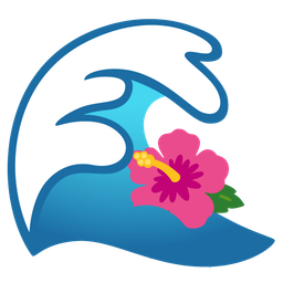 hibiscus and water wave