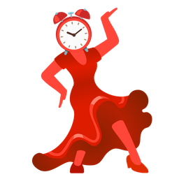 high-heeled shoe and alarm clock