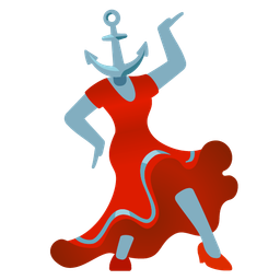 high-heeled shoe and anchor