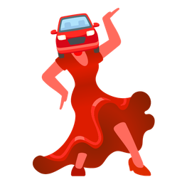 high-heeled shoe and automobile