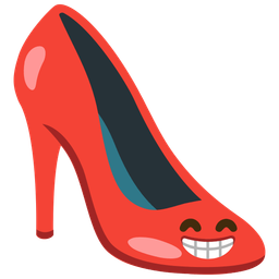 High-heeled shoe and Beaming face with smiling eyes