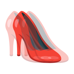 high-heeled shoe and beating heart