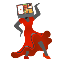 high-heeled shoe and bento box