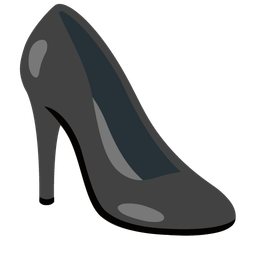 high-heeled shoe and black heart
