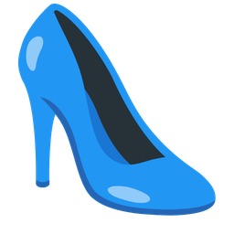 high-heeled shoe and blue heart