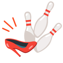 high-heeled shoe and bowling
