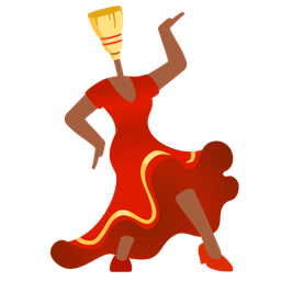 high-heeled shoe and broom