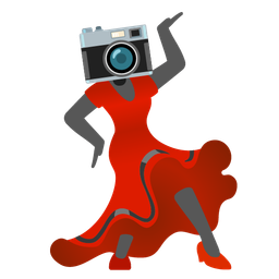 high-heeled shoe and camera