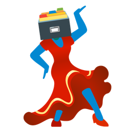 high-heeled shoe and card file box