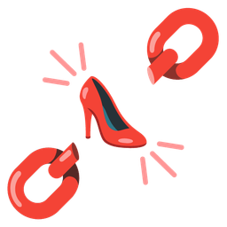 high-heeled shoe and chains