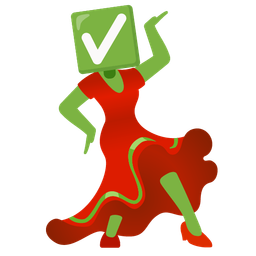 high-heeled shoe and check mark button