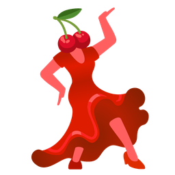 high-heeled shoe and cherries