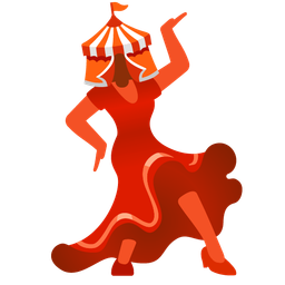 high-heeled shoe and circus tent