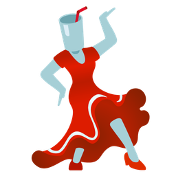 high-heeled shoe and cup with straw