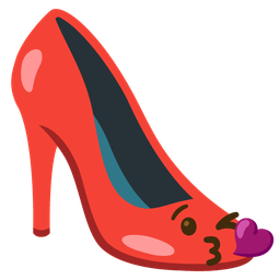 High-heeled shoe and Face blowing a kiss