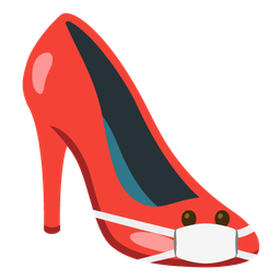 high-heeled shoe and face with medical mask