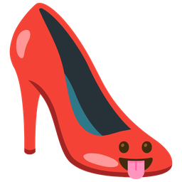 High-heeled shoe and Face with tongue