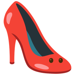 high-heeled shoe and face without mouth