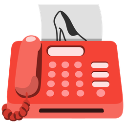 high-heeled shoe and fax machine
