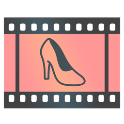 high-heeled shoe and film frames