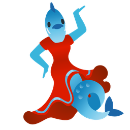 high-heeled shoe and fish