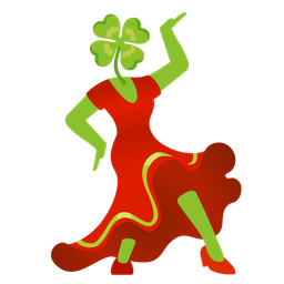 high-heeled shoe and four leaf clover