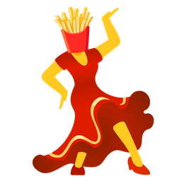 high-heeled shoe and french fries