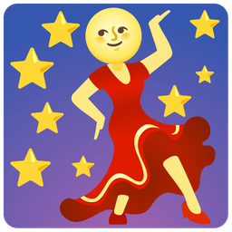 high-heeled shoe and full moon face