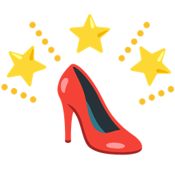 high-heeled shoe and glowing star