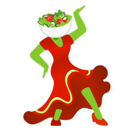 high-heeled shoe and green salad