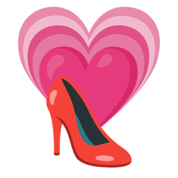 high-heeled shoe and growing heart