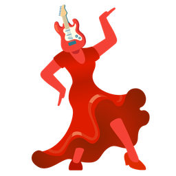 high-heeled shoe and guitar