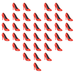 high-heeled shoe and heart suit