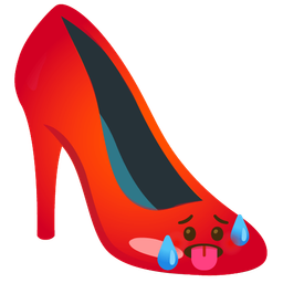 high-heeled shoe and hot face