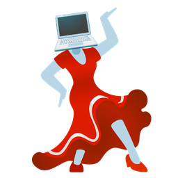 high-heeled shoe and laptop