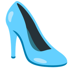 high-heeled shoe and light blue heart