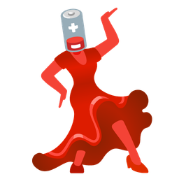 high-heeled shoe and low battery