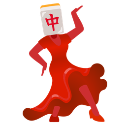 high-heeled shoe and mahjong red dragon