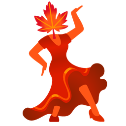 high-heeled shoe and maple leaf