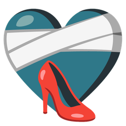 high-heeled shoe and mending heart