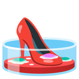 high-heeled shoe and microscope