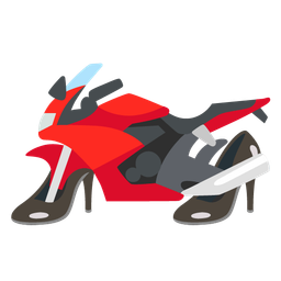 high-heeled shoe and motorcycle