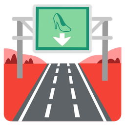 high-heeled shoe and motorway