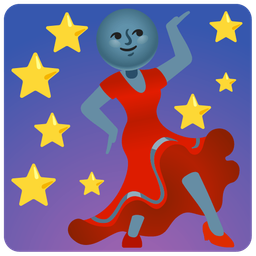 high-heeled shoe and new moon face