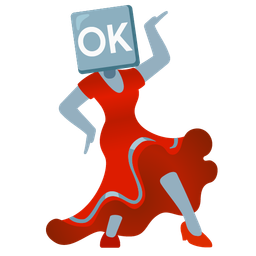 high-heeled shoe and OK button