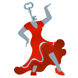 high-heeled shoe and old key